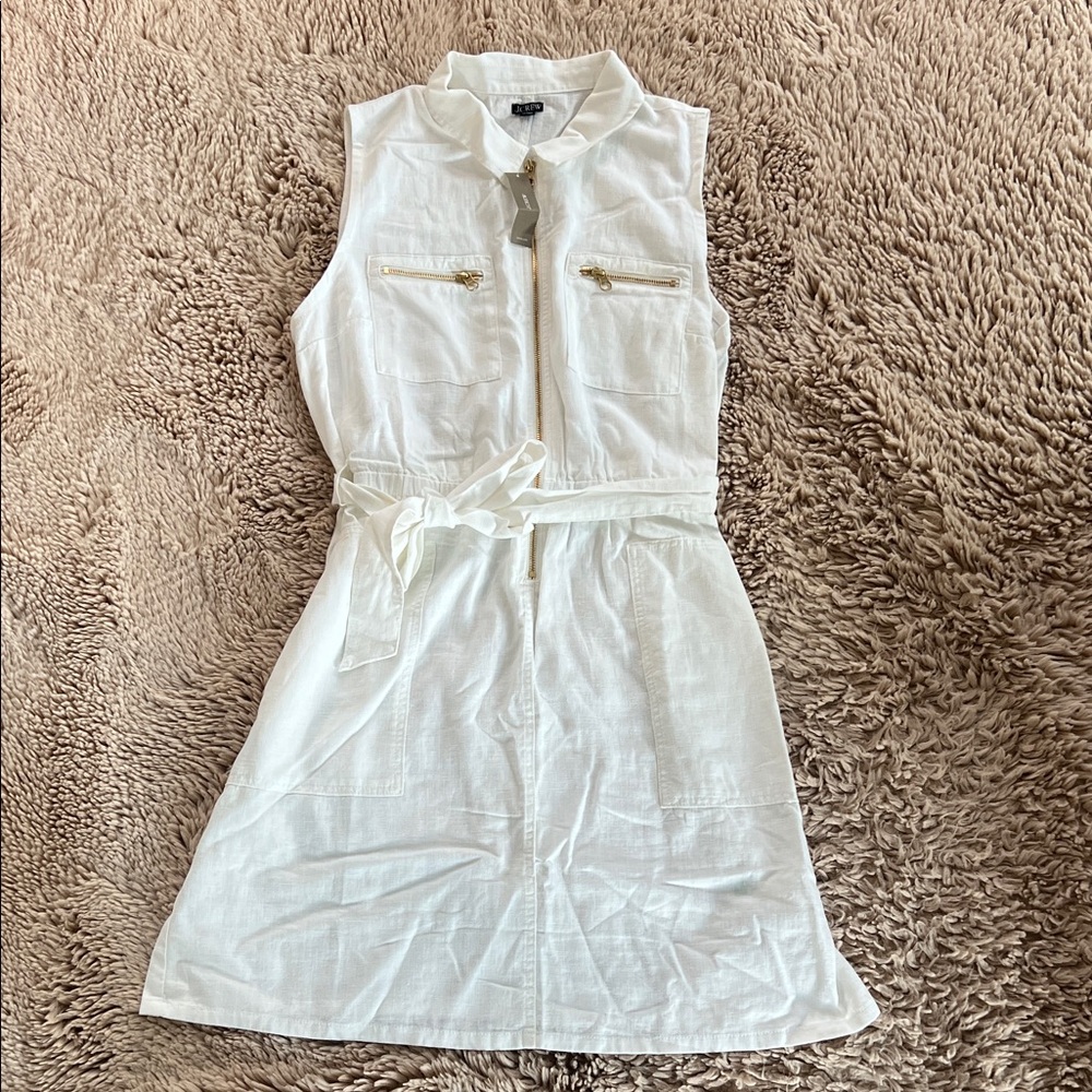 J. Crew White Linen Dress